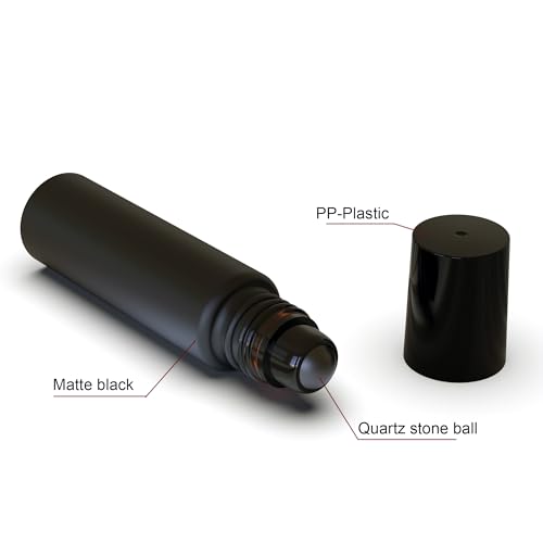 8 Pack, 10ml Essential Oil Roller Bottles, Black Glass Roller Balls for Essential Oils, Empty Rollerball Bottle for Travel Refillable Roll on Perfume with Caps3