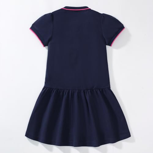HILEELANG Little Girls Uniform Polo Dress Short Sleeve Cotton Casual School Playwear Clotges 2T–7T3