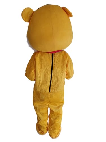 Image of BookMyCostume Sherkhan Tiger Cartoon Mascot Costume For Theme Birthday Party & Events | Adults,yellow /black,Fleece