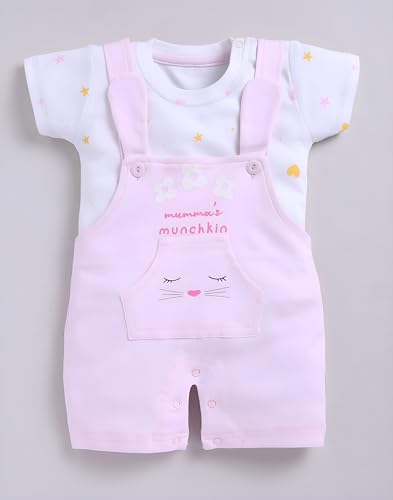 Image of Toonyport Baby Boy Cute Mamma's Munckin Dungaree (Pink)