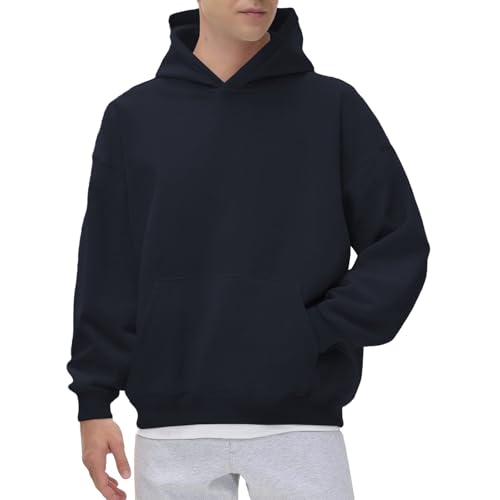Sweat à capuche noir pour homme XXL avec poche et manches longues