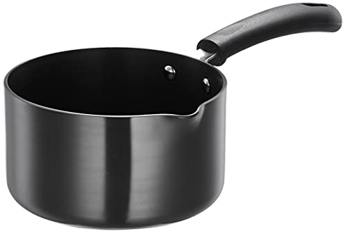 Amazon Brand – Solimo Hard Anodized Saucepan With Bakelite Handle – 1.5 Litres (28cm, 3mm Thickness), Aluminium, Black For Rs. 549 @ 45 %