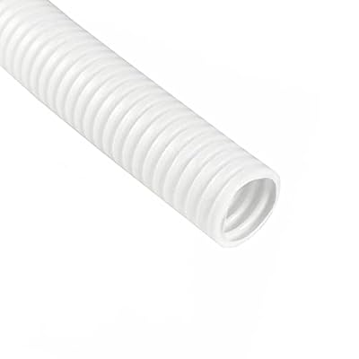 MOCNT Tubo Corrugado Coche Flexible Alambre Tubo Corrugado PP Organizador Cable Conducto Funda Cables Gestión Protección Cables Manguera Blanco Exterior 25mm Longitud 10 Metros