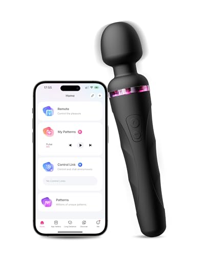 LOVENSE Domi 2 Wand Massager Clitoral Vibrators, Intense Vibrator Black Adult Sex Toys&Games for Women Men Powerful Massage with Dual Rotating Head, Remote Control Vibrator for Couple Play