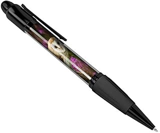 Barn Owl Black Ballpoint Pen Bird Prey British Wildlife Flowers #15813