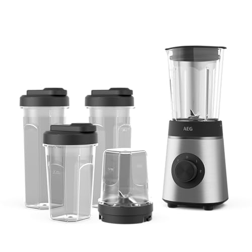 AEG Standmixer CB4-1-6ST Deli 4 Edelstahl / 350 Watt / 23.000 Umdrehungen/Minute / 600 ml Krug/Spülmaschinenfest/Edelstahl