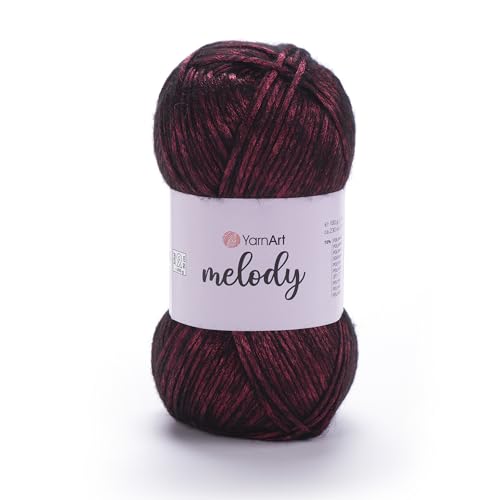 Image of YarnArt Melody Variegated Chainette - Metallic Sheen Fiber for Knitting, Crochet & Embroidery, 100g (3.5 oz) Skein, 230m (251 yd), Premium Blend of 70% Polyamide 21% Acrylic 9% Wool (888)