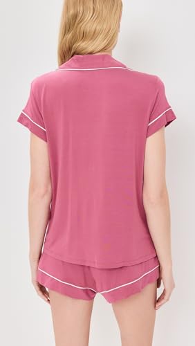 Image of Eberjey Women's Gisele Shortie Pj Set, Raspberry /Ivory, XS