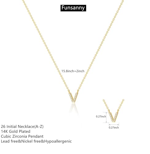 Initial Heart Necklaces for Women - Dainty Cute Necklace Small Layered 14K Gold Plated A-Z Letter CZ Pendant Trendy Satellite Chain Necklaces for Women Non Tarnish Gold Jewelry Set Gift