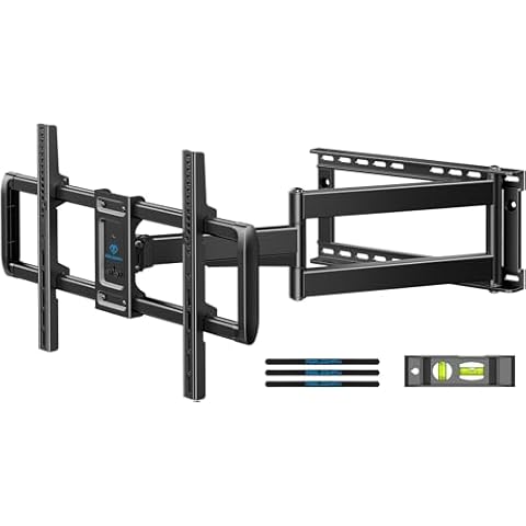 PERLESMITH Full Motion TV Wall Mount for 37-75 inch TVs with VESA 600x400mm, Corner Articulating TV Mount Bracket with 27.36-inch Long Arm Extension, Swivel, Tilt, up to 110lbs, 16" Wood Stud, PSXLF03 Cover