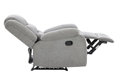 Image of Urban living - Illinois Single Seater Fabric Manual Recliner | 1 Seater Sofa | Single Sofa Recliner | 1 Seater Chair Sofa | 1 Year Warranty | Grey