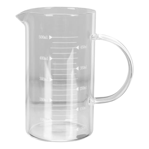 HAKIDZEL Vaso Graduado de Vidrio Resistente al Calor con Protección contra Explosiones y Flujo de Agua Suave, Adecuado para Medir Líquidos en Uso Doméstico y General