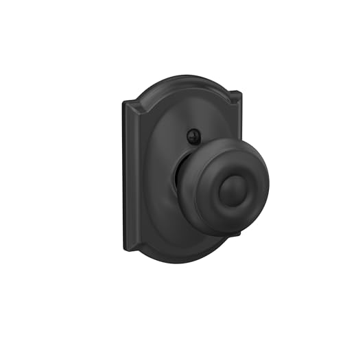 Image of SCHLAGE Lock Company SCHLAGE Knob with Camelot Trim Non-Turning Lock, Matte Black (F170 GEO 622 CAM)