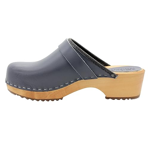 Image of Bjork Maja Wood Open Back Leather Clogs