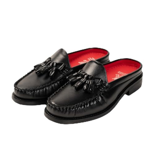 Image of Theater Women SherlocksTassel Loafers | Slip-On Mule Style with Soft Leather Finish | Comfortable & Stylish Flats for Work, Travel, and Casual Outfits