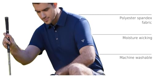 Image of Mens Polo Shirts Short and Long Sleeve Casual Solid Stylish Dry Fit Performance Designed Collared Golf Polo Shirts for Men