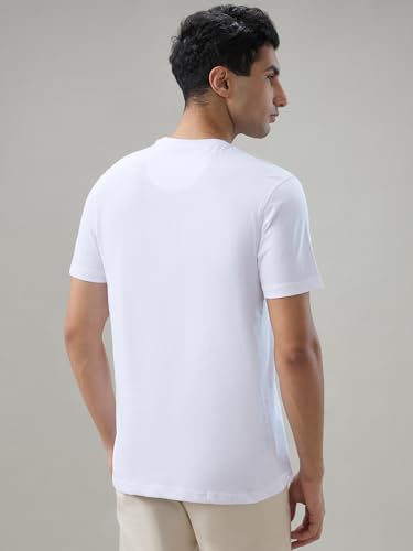 Image of Raymond Men Regular Fit Solid Pattern Pure Cotton Crew Neck Half Sleeve Casual T-Shirt