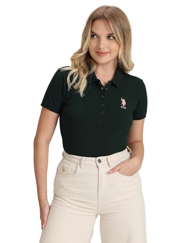 Image of U.S. POLO ASSN. Women's Solid Slim Polo Shirt (UWAW23TSH043 Green XXL)