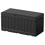 Greesum 82 Gallon Resin Deck Box All Weather Large Outdoor Storage for Patio Furniture,...