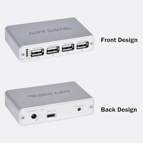 Image of GeeekPi USB Digital Isolation Hub, 4-Port USB 2.0, High-Speed 480Mbps, 3.75kV RMS Protection, Bidirectional Data Transfer, 89x50x23mm