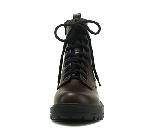 Image of Soda FIRM - Lug Sole Combat Ankle Bootie Lace up w /Side Zipper