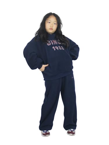 Girls 2 Piece Letter Hooded Shaker Fleece Sweatsuit Set Sweatshirt and Sweatpants Clothing Sets Tracksuits