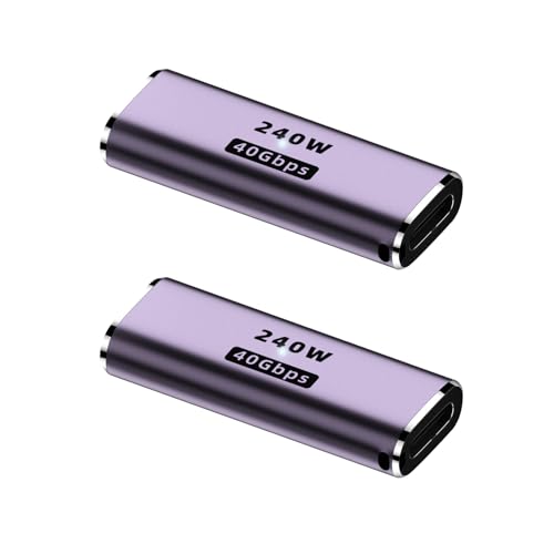 Quonex 2 Pièces Adaptateur USB C Femelle vers Femelle, USB C Coupleur, 240W Charge Rapide PD 3.1, Transfert Ultra Rapide 40Gbps, Support Vidéo Haute Résolution, Coupleur USB C pour Appareils USB-C