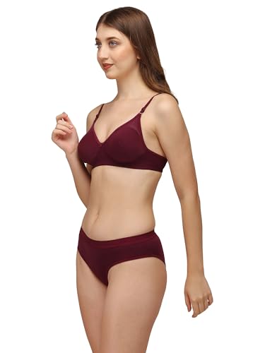 Image of Women's Pack of 1 Full Comfortable Cotton Blend Chami Bra Panty Set - GPZ MAHIRA Set