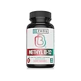 Zhou Methyl B12 - Methyl B-12 Supplement for Women & Men, Vitamin B12 5000 mcg, Vegan Friendly, Cellular Energy and Nerve Function Support, Methylcobalamin - 60 Micro Lozenges