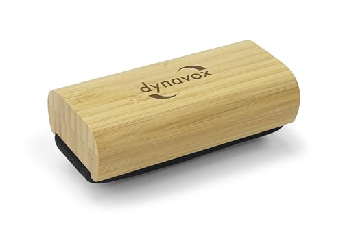 Dynavox Samt-Reinigungspuk SP120, Samtbürste zur Vinylreinigung aus nachhaltigem Bambus mit Samtpolster, schonende LP Reinigung inkl. Tasche, Bambus Natur