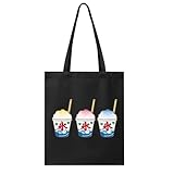 [ZKCASA] トートバッグ 帆布 3種類のかき氷 ショルダーバッグ 大容量 肩掛け 手提げ サブバッグ 通学 旅行用 男女兼用