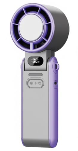 Image of Portable Handheld Turbo Fan High Speed 3600 mAh Rechargeable Mini Personal Hand Fan Blow Cold Air, Battery Operated Travel Essentials, Beach Vacation, Gifts for Women, Men (Purple)