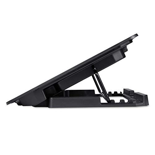 Image of Lapcare Ergonomic Laptop Cooler Cooling Pad and Stand High Power Double Colling Fan, 2 Port USB with Blue LED (Black)