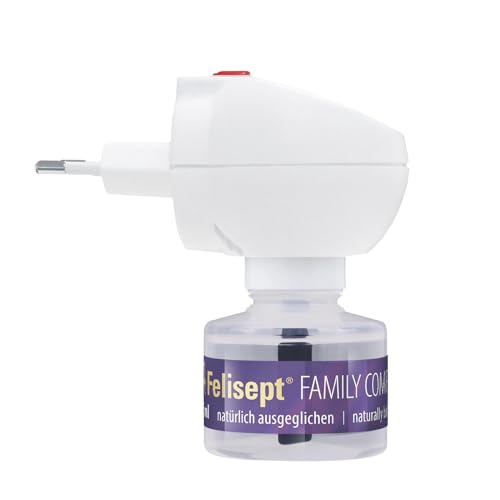 Felisept Family Comfort Starter-Set im Mehrkatzenhaushalt (Verdampfer + Flakon 45ml) - Beruhigungsmittel für Katzen - Katzen Beruhigungsmittel natürliche Katzenminze - Entspannungsmittel für Katzen