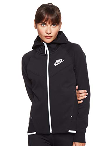 Nike Womens Tech Fleece Full Zip Hoodie Black/White 930759-011-Size Small