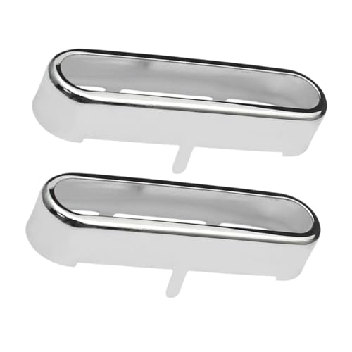 KiBcsLic 2ピースエレクトリックピックアップカバーシングルコイルピックアップアクセサリー真鍮オープンデザインミュージシャンエレキギター修理に最適Es, 銀