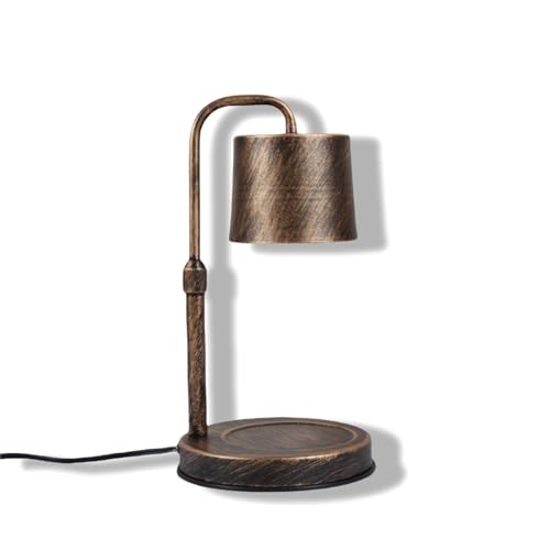 Candle Warmer Lamp Dimmable Wax Melt Warming Lamp with Timer Scented Wax Candle in Jar During Bathing & Yoga & Meditation with 2 Bulbs Home Decor Gift for Female (Imitation Copper Cover)
