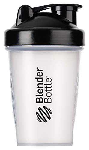 BlenderBottle Classic Loop - Botella Mezcladora de Batidos de proteínas con batidor Blenderball, Multicolor (Clear/ Negro), 590ml