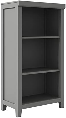 Ymlpre 3 Shelf Wood Bookcase Gray Freestanding Display Shelf, Open Sotrage Bookshelf for Home Office Library Playroom Kid Room Nursery School Small Narrow Space, 24W x 13.8D x 44H, Gray
