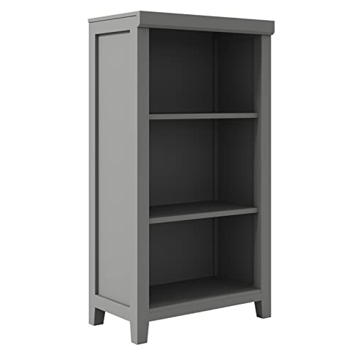 Ymlpre 3 Shelf Wood Bookcase Gray Freestanding Display Shelf, Open Sotrage Bookshelf For Home Office Library Playroom Kid Room Nursery School Small Narrow Space, 24W X 13.8D X 44H, Gray #TOP24