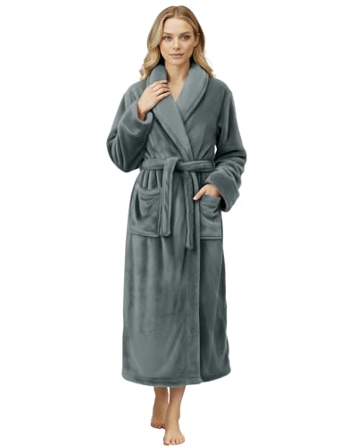 NY Threads Premium Womens Robe, Plush Fleece Long Bath Robe