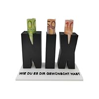 FloraVigo NIX Geschenk, Geldgeschenk NIX / 3D Buchstaben mit Löchern für Geldscheine, Geldgeschenk zum Geburtstag, Nichts als Geldgeschenk/Kein Geschenk Idee