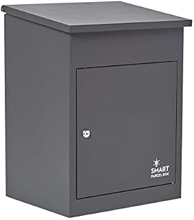 Wall Mounted Smart Parcel Drop Box Dark Grey for Secure Multiple Internet Deliveries of Large Delivery Packets Weatherproof Outdoor Delivery Box
