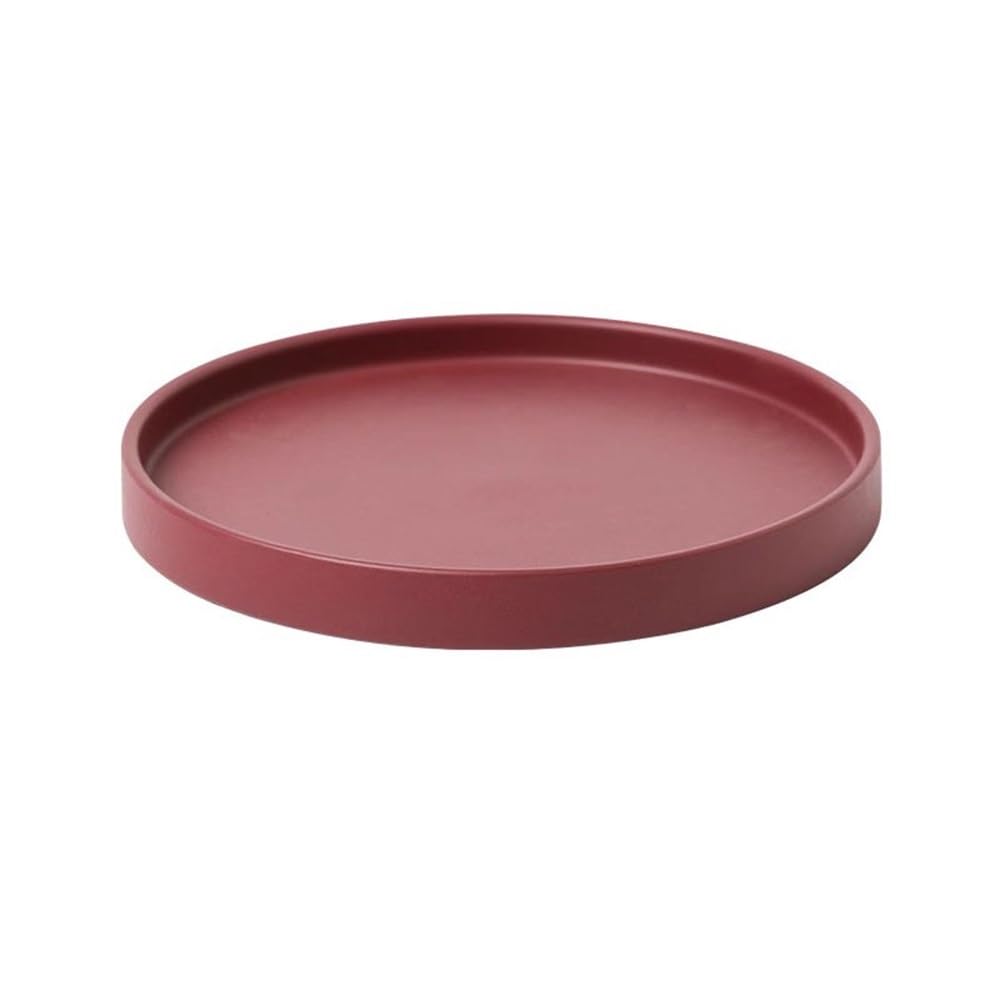 Pflanzschalen Home Keramik-Blumentopf-Untertasse, große runde Paletten-Tropfschale for drinnen und draußen für Pflanzgefäße(Red,XXL)