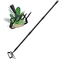 Stirrup Hoe and Cultivator Garden Tool Heavy Duty, Scuffle Loop Hula Action Hoe Weeding Gardening Hand Tools for Women Kids Men, Metal Weeder Scraper Garden Hoe Rake Weed Puller Long Handle 32-62 inch