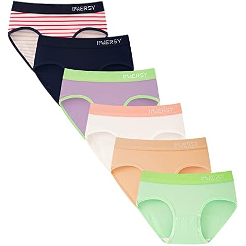 INNERSY Knickers for Teenage Girls Midi Cotton Underwear Teens Pants Age 10-16 Years Multipack 6 Cover