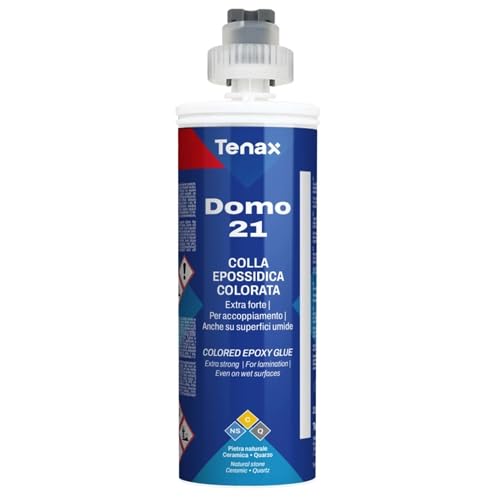 Tenax Epoxy Domo 21 - White, Medium to High Viscosity, 215ml Cartridge for Stone, Concrete, Ceramic