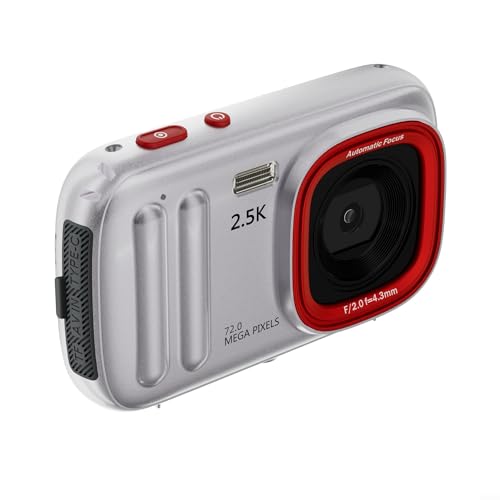 XJ04 Mini fotocamera portatile per bambini goditi 2 fotografie e video HD 5K con messa a fuoco automatica e uso monoculare argento