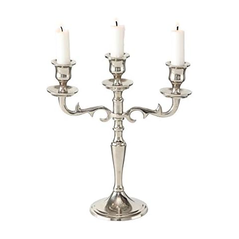 3 Arm Silver Candelabra, Hand Crafted of Silver Aluminum Nickel Cover