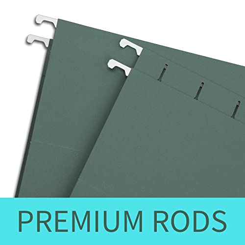 HERKKA Extra Capacity Hanging File Folders, 30 Pack Reinforced Letter Size Hanging Folders with Heavy Duty 0 Inch Expansion, Designed for Bulky Files, Green image 2